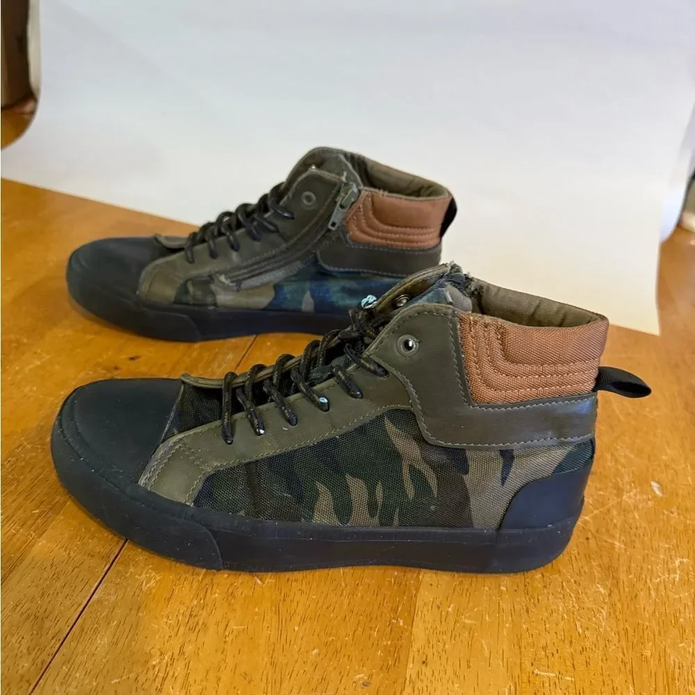 Zara Kids High-Top Sneakers - Black and Olive